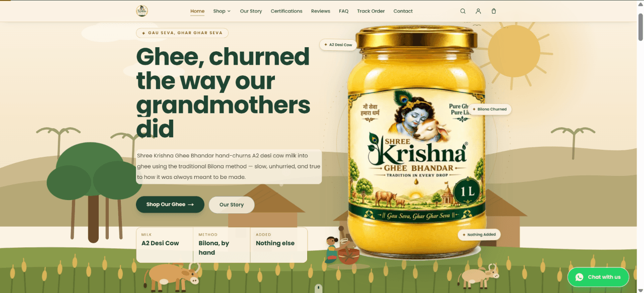 Shree Krishna Ghee Bhandar — E-commerce